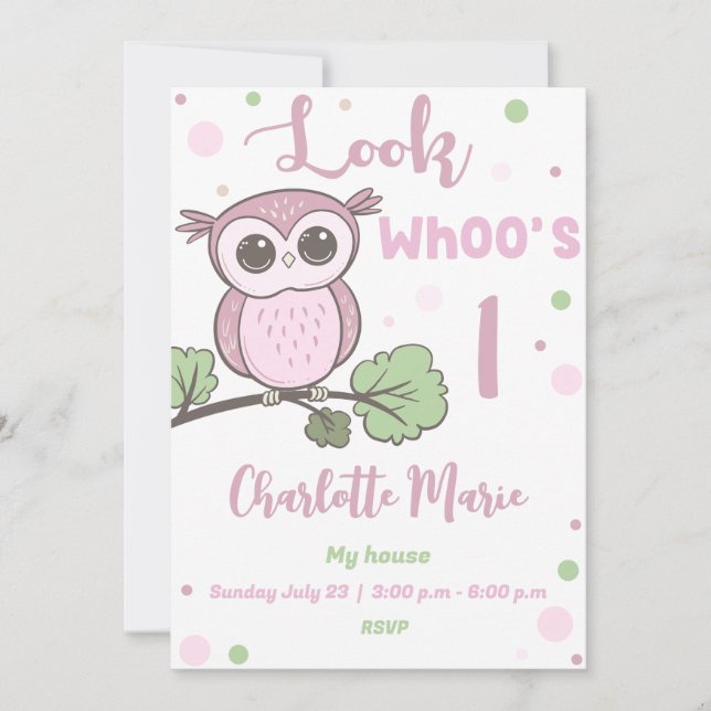 Invitación Owl Party (Anverso)