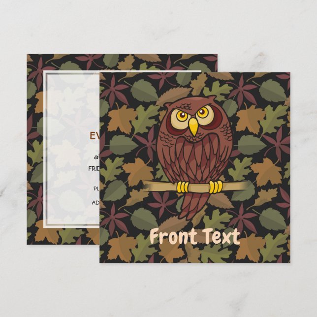 Invitación Owl Personalizado (Anverso / Reverso)