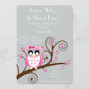Invitación Owl Theme Baby Shower