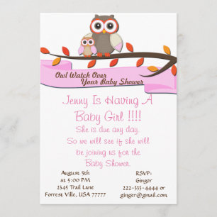 Invitación Owl Watch Over Baby Shower Birthday Party Invite