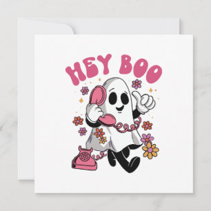 Invitación Oye Boo - Fantasma Groovy de Halloween