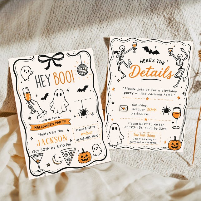 Invitación ¡Oye Boo! Fiesta de Fantasmas de Halloween (Subido por el creador)