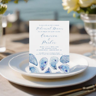 Invitación Oyster Casual Boda ensayo Blue Watercolor