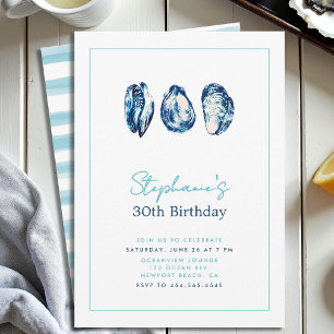 Invitación Oyster Frame Nautical Beach Ocean 30 cumpleaños