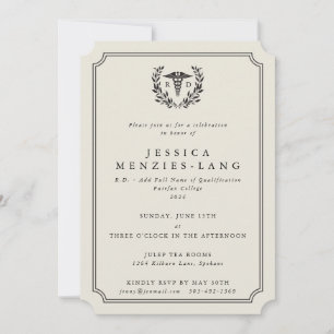 Invitación Oyster RD Caduceus+Laurel Wreath