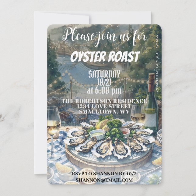 Invitación Oyster Roast (Anverso)