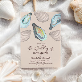 Invitación Oyster Roast Coastal Seaside Watercolor Wedding 