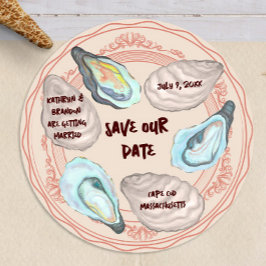 Invitación Oyster Roast Plate Wedding Save the Date