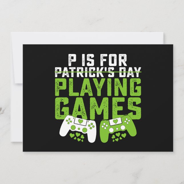 Invitación P es para jugar juegos de azar St Patrick's (Anverso)