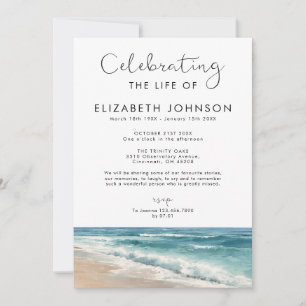 Invitación Pacífica Celebración de la Vida en la Playa con Ac