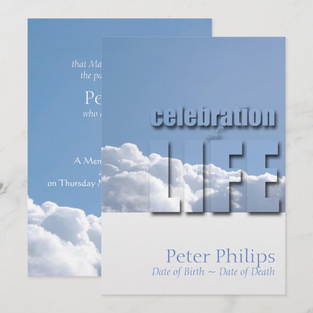 Invitación Pacífica celebración del cielo moderno de la invit (Anverso / Reverso)