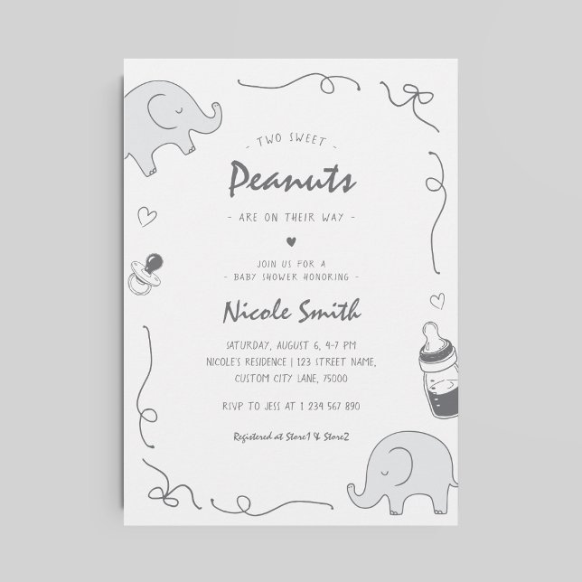 Invitación Pacificadores de elefantes de doble mano de Baby S (Subido por el creador)