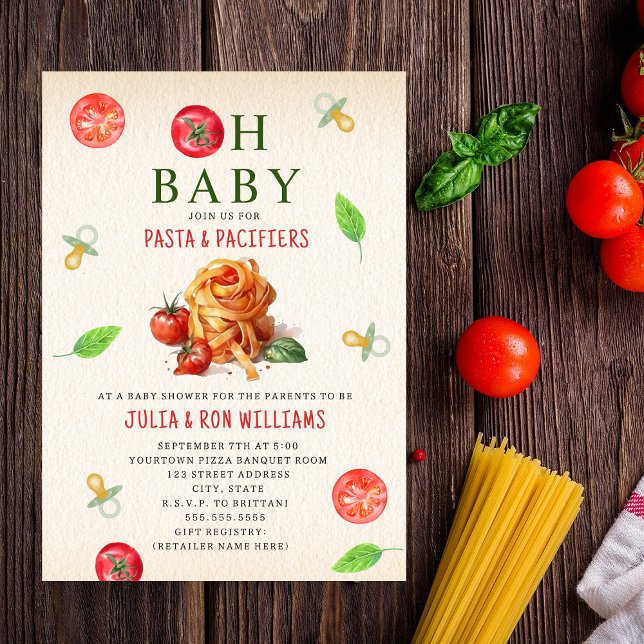 Invitación Pacificadores de Pasta Oh Tomate Bebato Baby Showe (Subido por el creador)