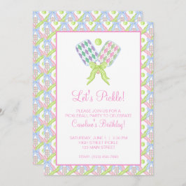 Invitación Paddle de rosca de argyle de color de agua perrito