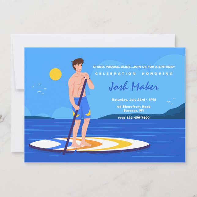 Invitación Paddleboard de pie (Anverso)