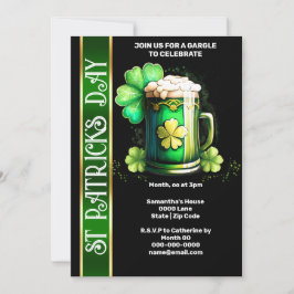 Invitación Paddy's Day, trébol de champú de cerveza irlandesa