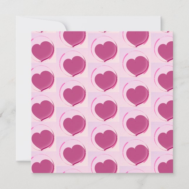 Invitación Padrão fofo de corações!! (Anverso)