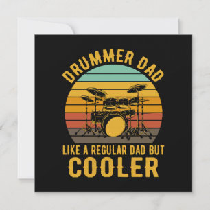 Invitación Padre Baterista Como Un Padre Regular Pero Más Gua