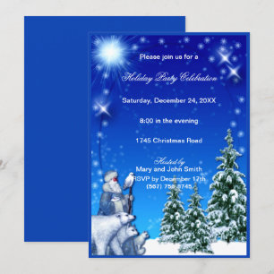 Invitación Padre Invitan a Navidades de osos polares de Navid