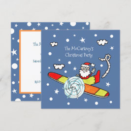Invitación Padre personalizado avión navideño Santa Claus