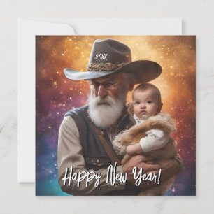 Invitación Padre Tiempo occidental y el bebé Año Nuevo