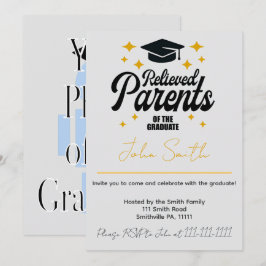 Invitación Padres Aliviados de la graduación divertida gradua