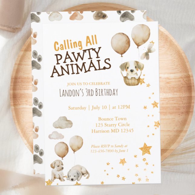 Invitación Padres Animales Cachorros Perros Cumpleaños (Subido por el creador)