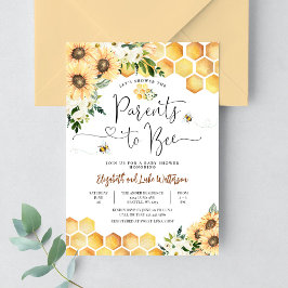 Invitación Padres de abeja de girasol para regalos de bebé ab