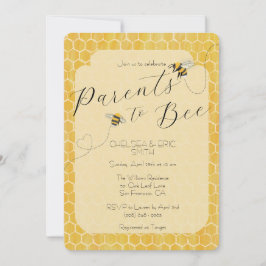 Invitación Padres de Abeja Miel Cumpleaños del Bebe Abeja
