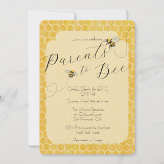 Invitación Padres de Bee Honeybee Baby Shower