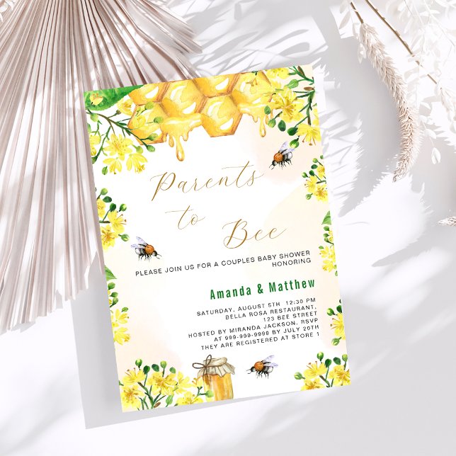 Invitación Padres de la flor amarilla parejas Baby Shower (Subido por el creador)