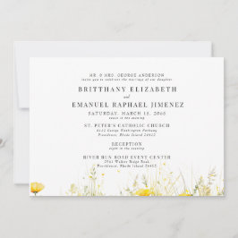 Invitación Padres de Novia de Flor Silvestre Amarilla 2 Bodas