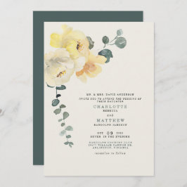 Invitación Padres de novias Verde azulados y crema Boda de lo