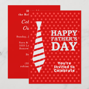 Invitación Padres Día de los Tiempos Blancos Punto Rojo Cena