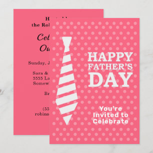 Invitación Padres Día de los Tiempos Blancos Punto Rosa Cena