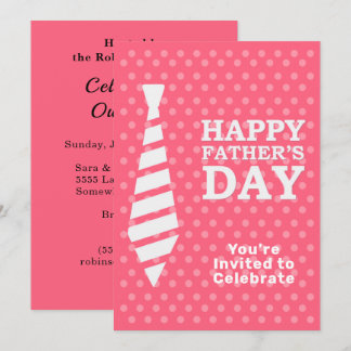 Invitación Padres Día de los Tiempos Blancos Punto Rosa Cena 
