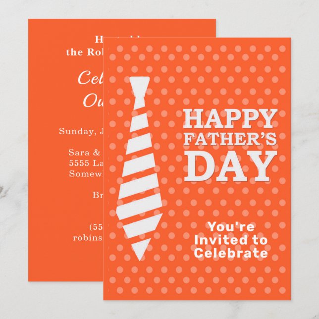 Invitación Padres Día del Naranja de Tiempos Blancos  Cena Fi (Anverso / Reverso)