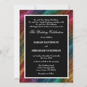 Invitación Padres divorciados invitan a la boda del arcoiris