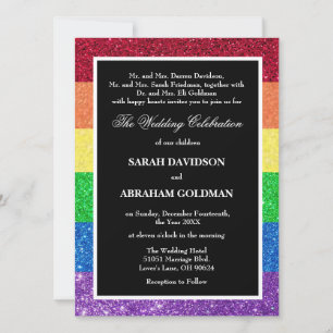Invitación Padres divorciados invitan a la boda del arcoiris