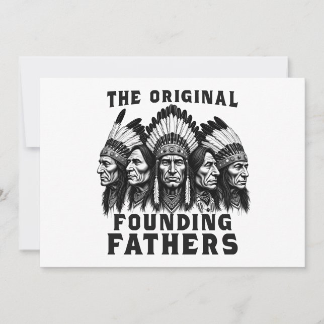Invitación Padres fundadores indígenas nativos estadounidense (Anverso)