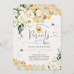 Invitación Padres Que Se Adhieren A Baby Shower Neutral De Gé