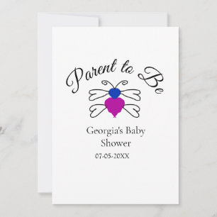 Invitación Padres que son azul, rosa, ducha de bebé, miel abe