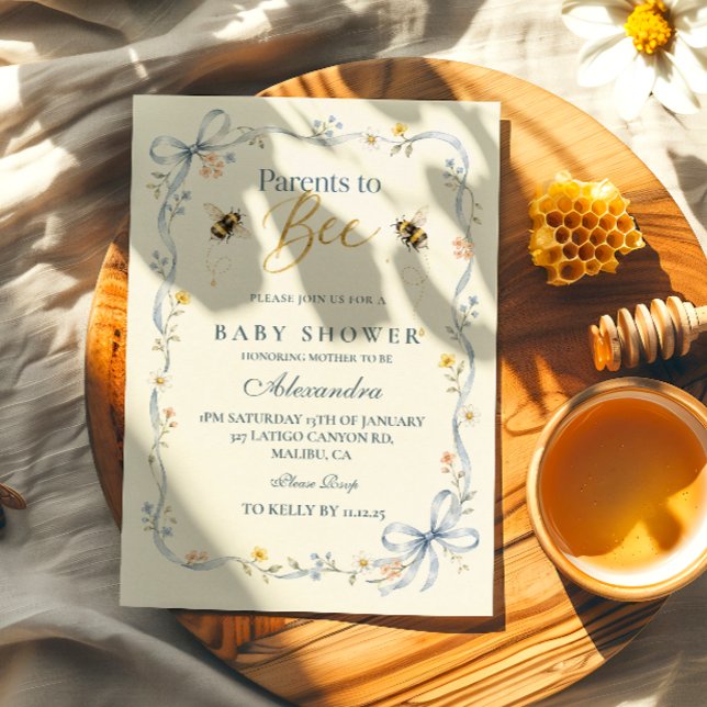 Invitación Padres Románticos Para Fiesta de Bebé Abeja (Subido por el creador)