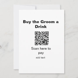 Invitación padrino de boda escanear QR para pagar una bebida 