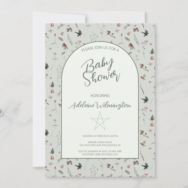 Invitación Pagan Wild Forest Baby Shower (Anverso)