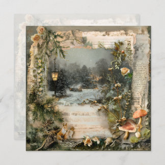 Invitación Página Cozy Winter Deep Cottagecore Scrapbook