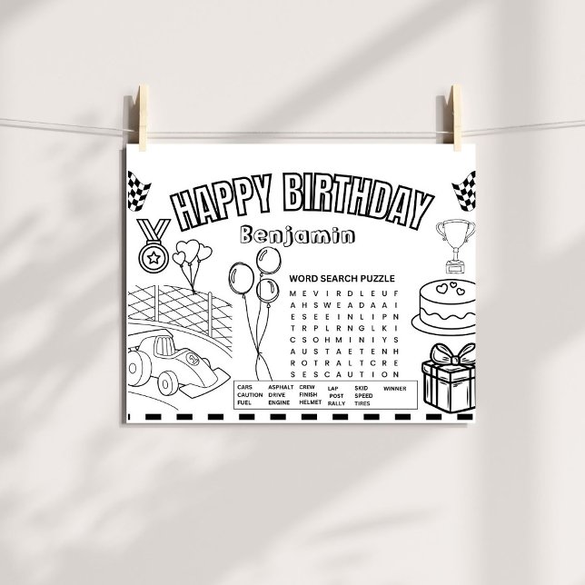 Invitación Página de carreras de colorear coches de carreras  (Subido por el creador)