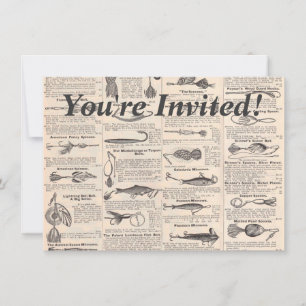 Invitación Página de catálogo de señuelos de pesca antiguos I
