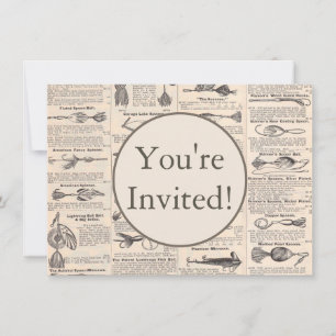 Invitación Página de catálogo de señuelos de pesca antiguos I
