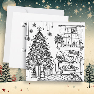 Invitación Página de color de navidad